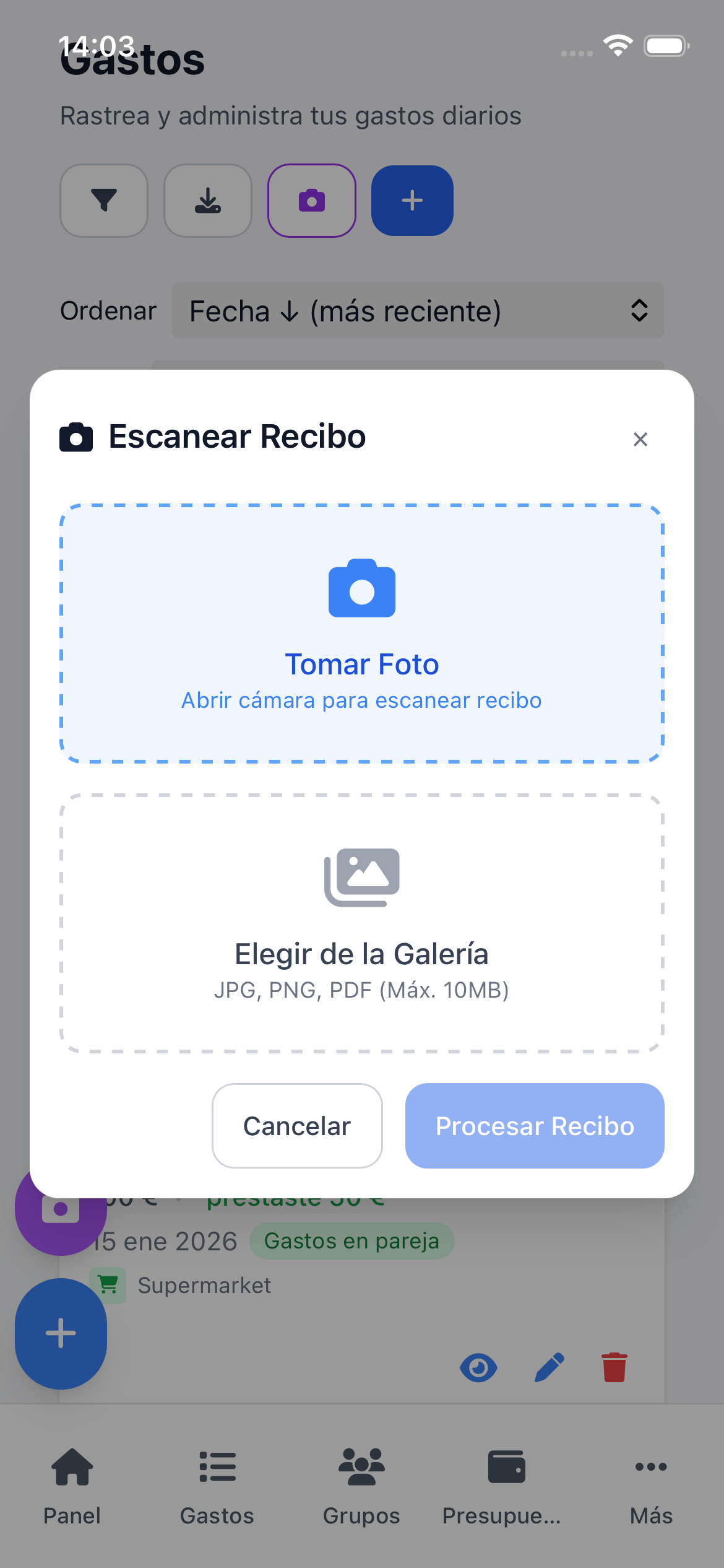 Escaneo de ticket con OCR - Lurio